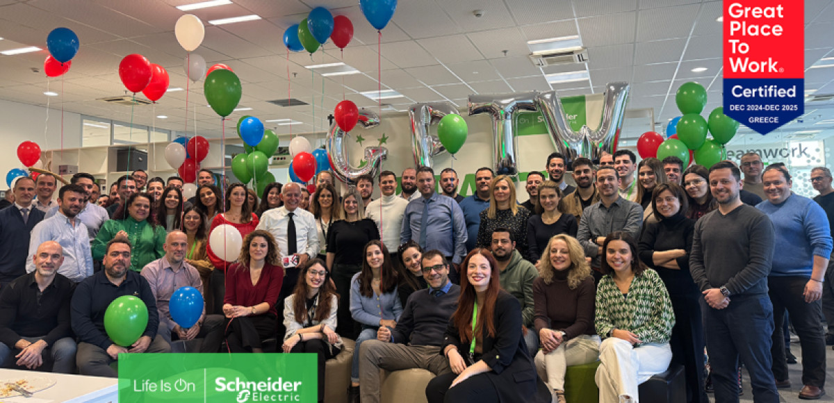 Η Schneider Electric πιστοποιήθηκε ως Great Place To Work για δεύτερη συνεχή χρονιά